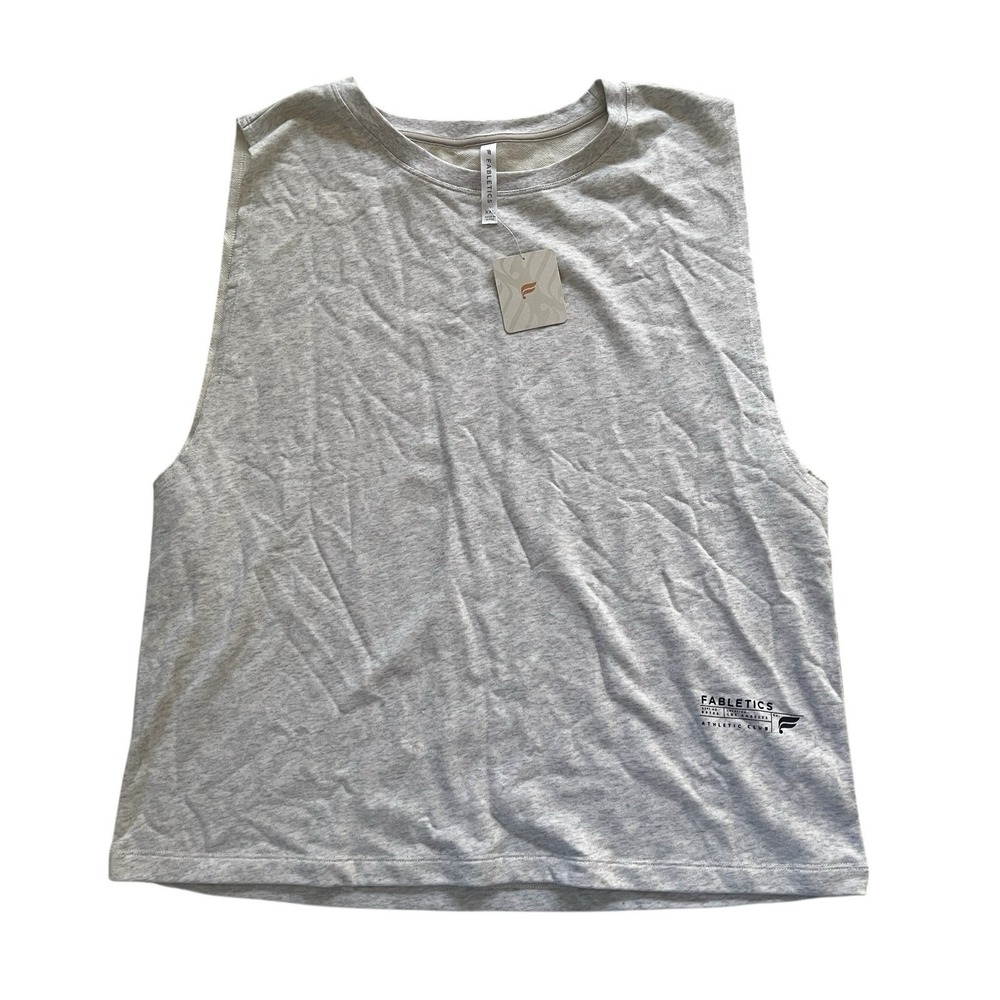 NWT Fabletics Women's Size XXL 2XL‎ Terry Tank Soft Gray Heather Workout